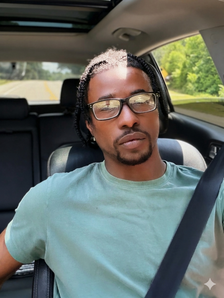 Reko Denim on the road, driver's seat